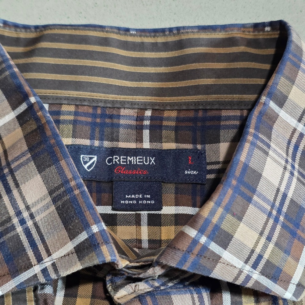 Cremieux Classics Mens Large Brown Plaid Button Down Shirt Long Sleeve L - Picture 2 of 11